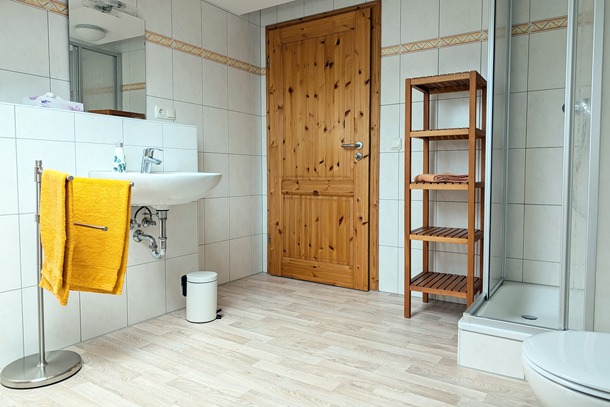 Badezimmer Flachshof Ferienwohnung Getreidemühle